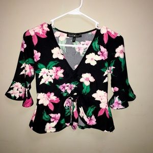 Derek heart floral crop top